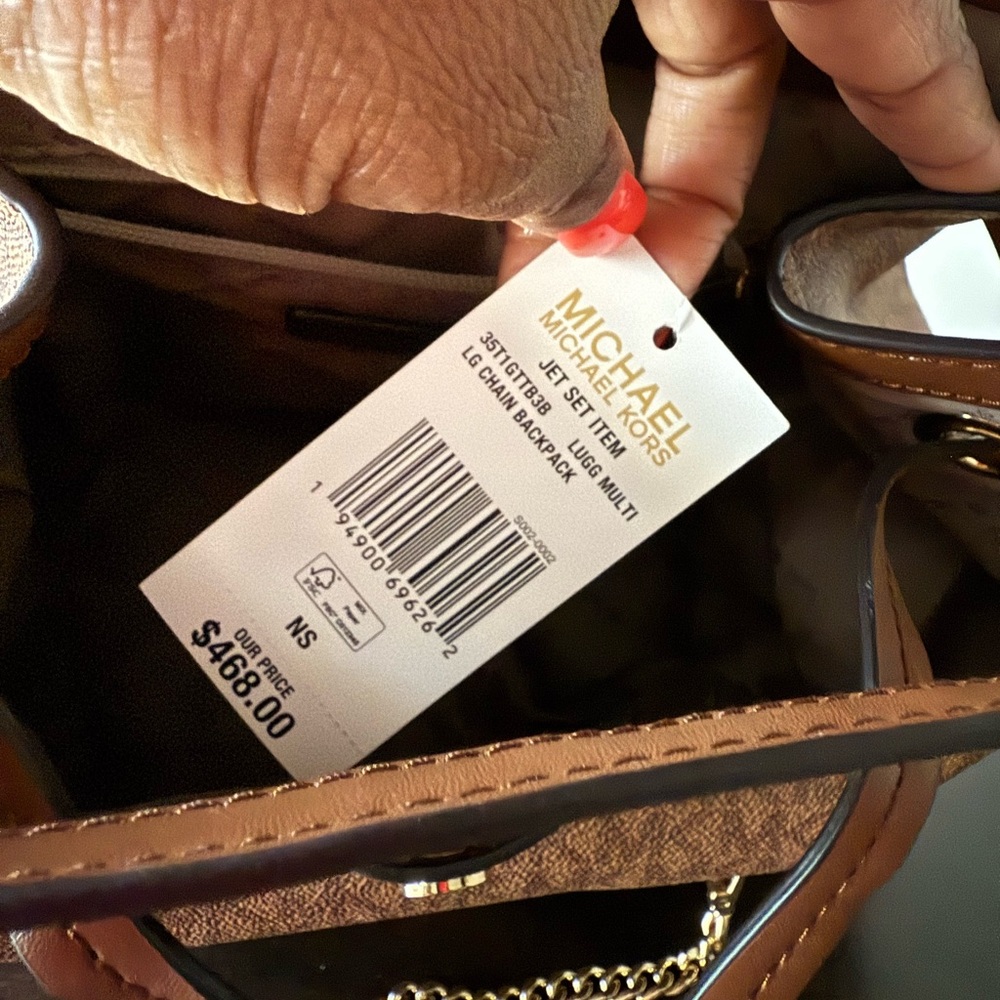 Michael Kors Tan and Brown Backpack - Picture 8 of 9